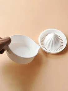 1入組裝PP手動榨汁機廚房用極簡主義白色手動壓榨機 - 白色 - 查看 6