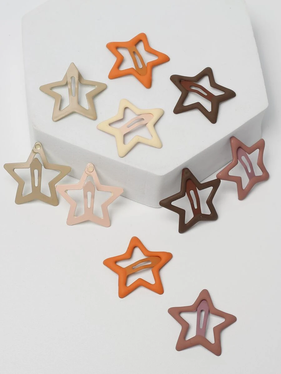 10入組女性蝴蝶結設計可愛髮夾適用於日常 - 彩色 - 查看 1