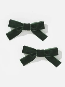 可爱 2 件蝴蝶结装饰鳄鱼发夹圣诞节