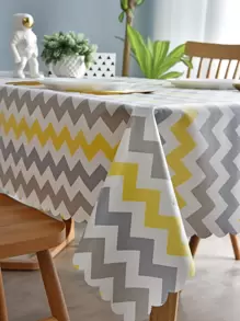 1pc Waterproof And Oil-Proof Tablecloth, TPU Coated Digital Printed Dining Table Desk Mat, Tea Table Cloth, Rectangular Table Cover For Indoor/Outdoor Use - Multicolor - View 1