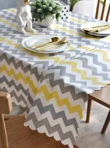 1pc Waterproof And Oil-Proof Tablecloth, TPU Coated Digital Printed Dining Table Desk Mat, Tea Table Cloth, Rectangular Table Cover For Indoor/Outdoor Use - Multicolor - View 8