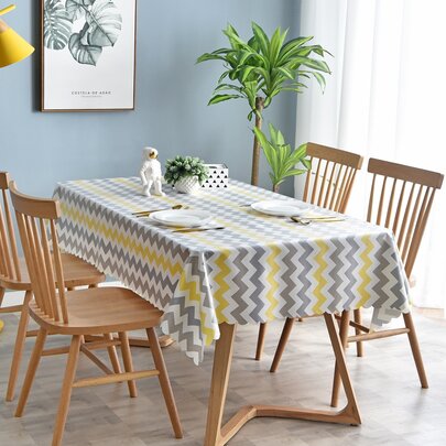 1入組防水防油桌布，TPU塗層數碼印花餐桌墊，茶几布，適用於室內/室外使用的長方形桌面保護膜