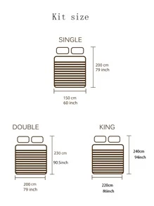 4入組雙色調被套1入組被套和1入組床單和2入組枕套極簡滌綸床上用品四季皆宜 - 彩色 - 查看 2