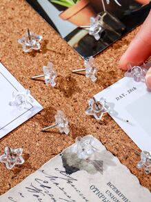 50pcs Clear Star Design Pushpin Back To School,Back To School,School Supplies - Clear - View 4