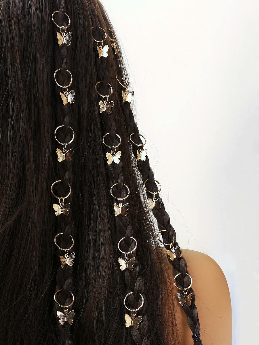 20 chiếc vòng tóc quyến rũ hình bướm - Vàng - Xem 1