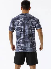 Men Camo Print Sports Set, Athletic Suit, Tracksuit - Multicolor - View 2