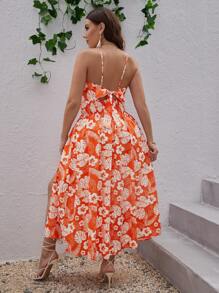 Dreamara Plus Tropical Print Cami Top & Split Thigh Skirt - Multicolor - View 1