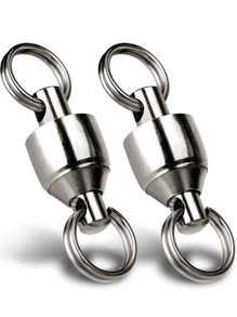 20入組裝不銹鋼釣魚球軸承旋轉開口環 - 銀色 - 查看 1