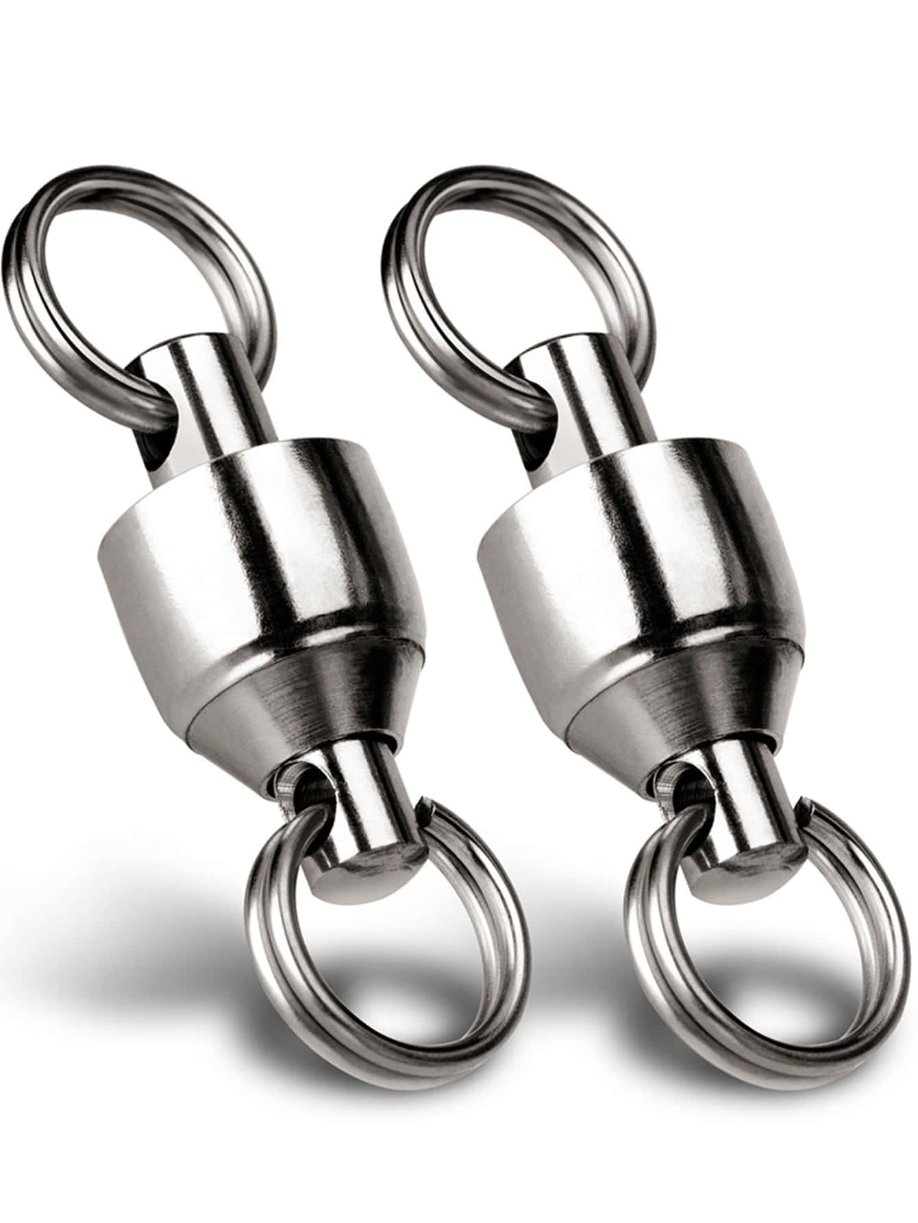 20入組裝不銹鋼釣魚球軸承旋轉開口環 - 銀色 - 查看 1