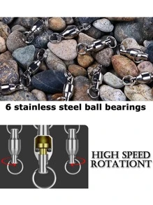 20入組裝不銹鋼釣魚球軸承旋轉開口環 - 銀色 - 查看 5