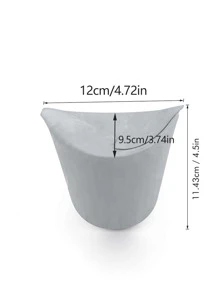 1pc Silicone Popcorn Bucket, Minimalist Grey Foldable Popcorn Bowl For Household - Grey - View 2