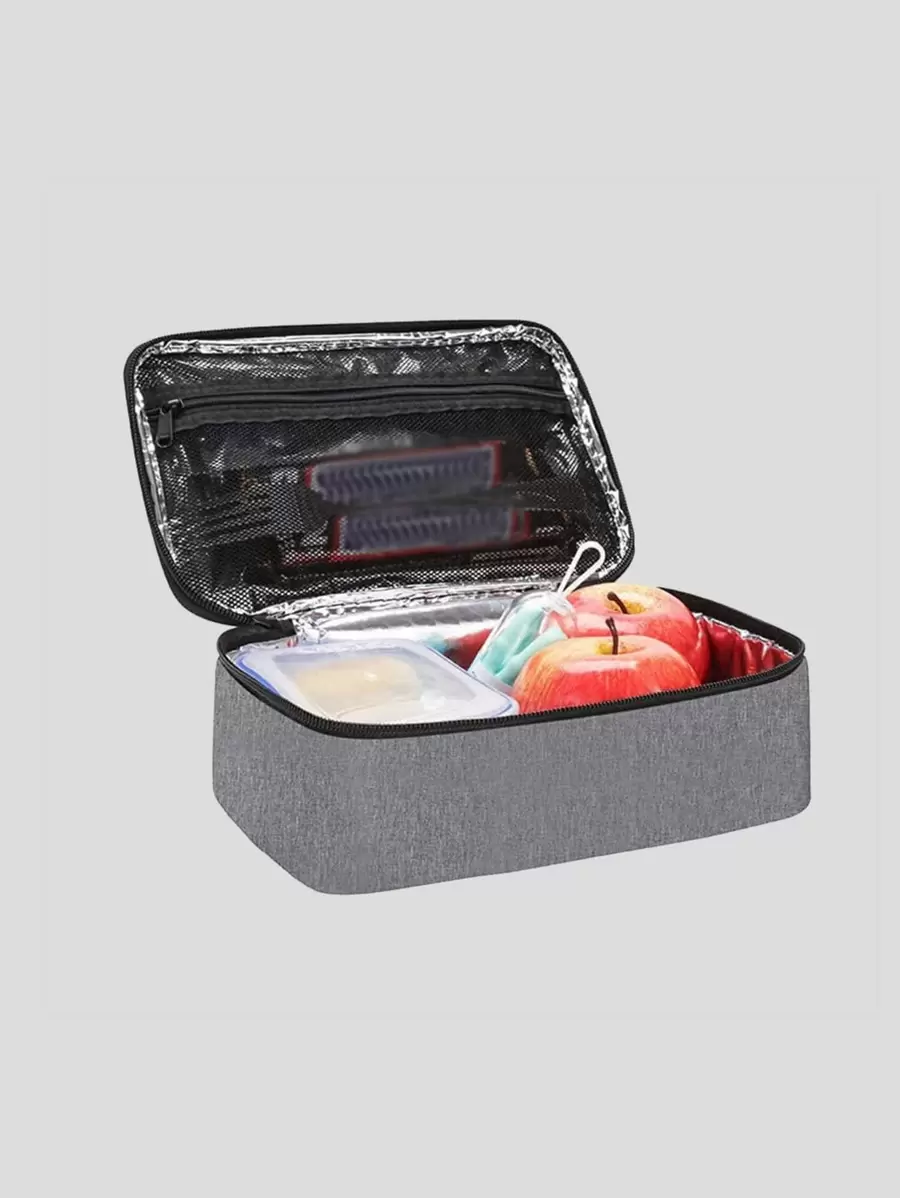 1pc Uninsulated Lunch Bag, Solid Color Aluminum Foil Insulated Container,Back To School