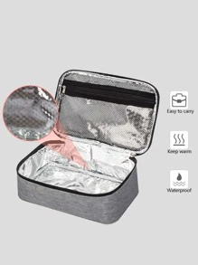 1pc Uninsulated Lunch Bag, Solid Color Aluminum Foil Insulated Container,Back To School