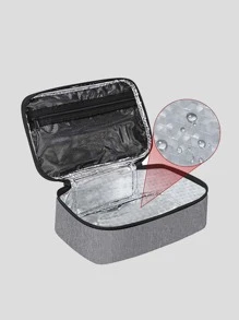 1pc Uninsulated Lunch Bag, Solid Color Aluminum Foil Insulated Container,Back To School