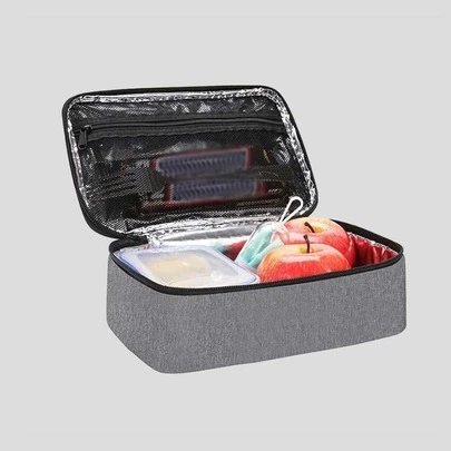 1pc Uninsulated Lunch Bag, Solid Color Aluminum Foil Insulated Container,Back To School