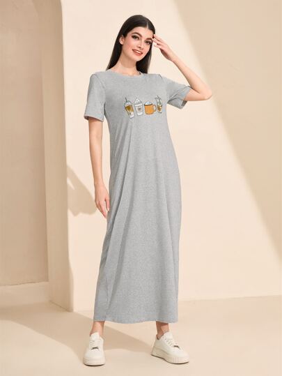 Mulvari Cartoon Graphic Tee Dress