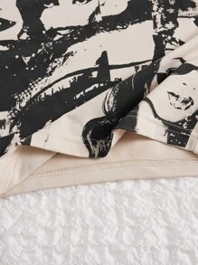 SHEIN MOD Figure Graphic Crop Tank Top - Beige - View 5