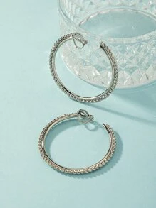 Vòng bít tai chi tiết xoắn - Bạc - Xem 1