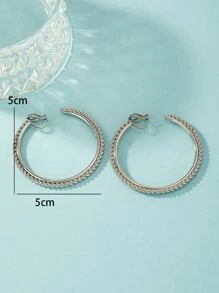 Vòng bít tai chi tiết xoắn - Bạc - Xem 3