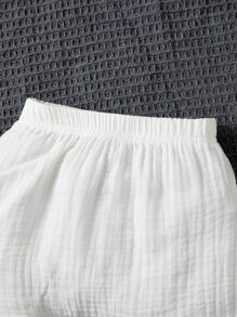 Baby Boy Solid Pocket Patched Tee & Shorts - White - View 4