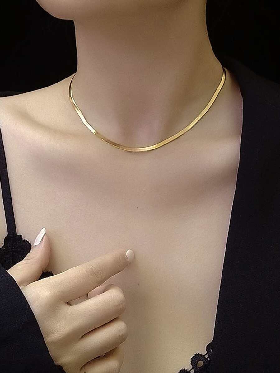 Chuỗi vòng cổ tối giản - Vàng - Xem 1