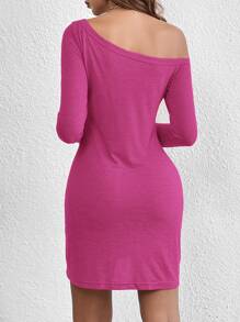 SHEIN Essnce Robe Unicolore Ourlet Torsadé