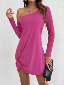 SHEIN Essnce Robe Unicolore Ourlet Torsadé