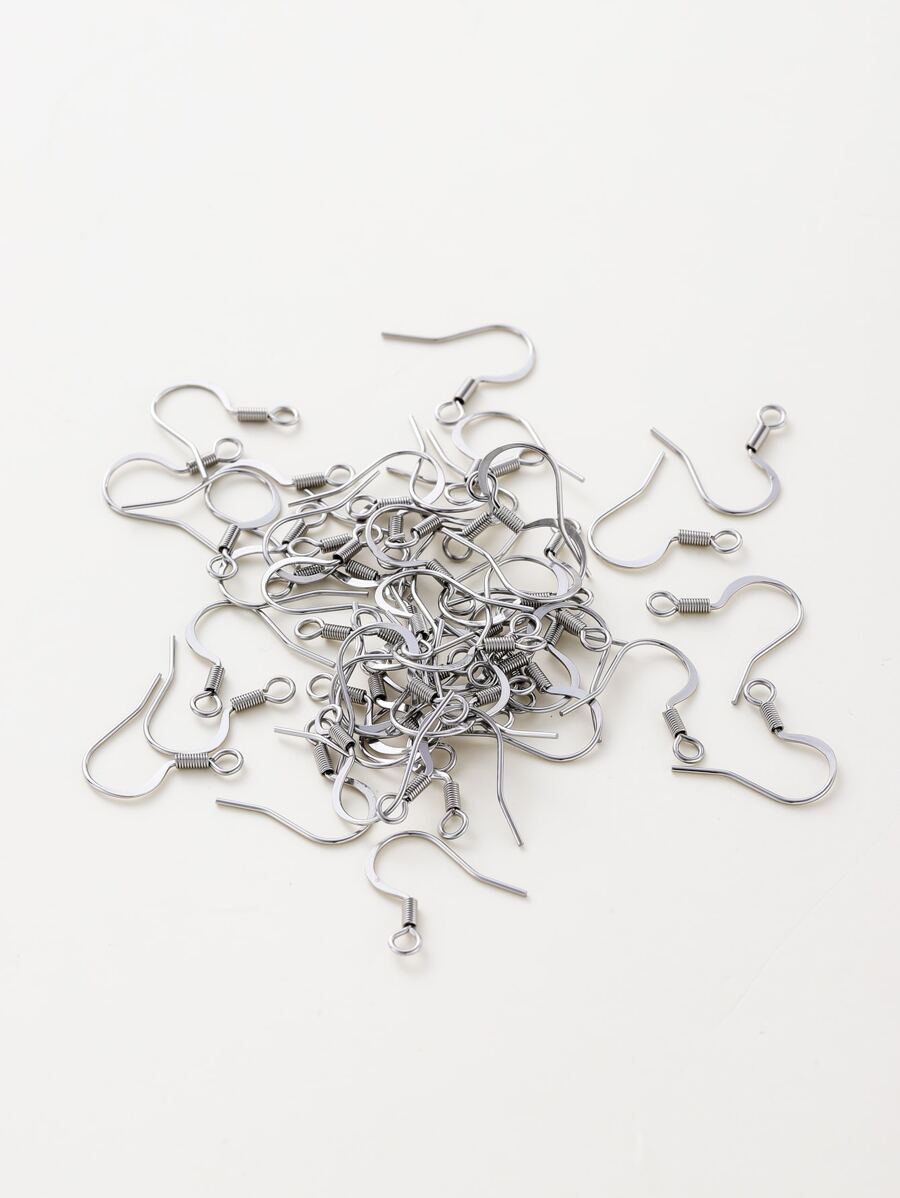 50pcs/set Hook DIY Earrings Accessory - Silver - View 1