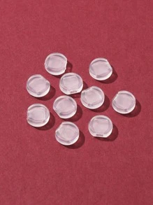 10Pcs Comfort Silicone Earring Pads, For French Clip Earrings, Clip On Earring Cushion, Clear, 8.5x9x3mm - Clear - View 1