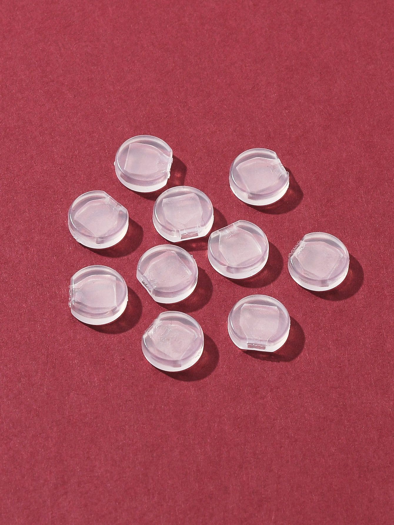 10Pcs Comfort Silicone Earring Pads, For French Clip Earrings, Clip On Earring Cushion, Clear, 8.5x9x3mm - Clear - View 1