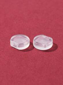 10Pcs Comfort Silicone Earring Pads, For French Clip Earrings, Clip On Earring Cushion, Clear, 8.5x9x3mm - Clear - View 2