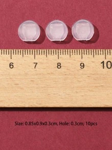 10Pcs Comfort Silicone Earring Pads, For French Clip Earrings, Clip On Earring Cushion, Clear, 8.5x9x3mm - Clear - View 3