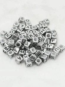 1入組字母細節DIY珠子 - 銀色 - 查看 5