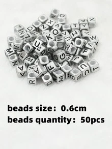 1入組字母細節DIY珠子 - 銀色 - 查看 6