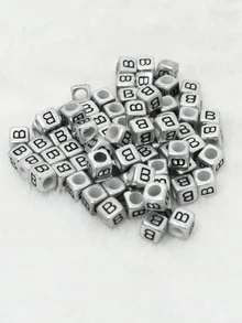 1入組字母細節DIY珠子 - 銀色 - 查看 7