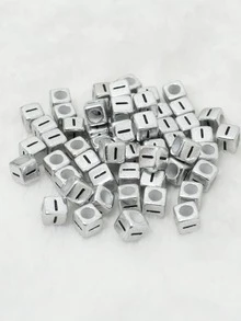 1入組字母細節DIY珠子 - 銀色 - 查看 4