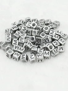 1入組字母細節DIY珠子 - 銀色 - 查看 3