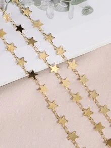 1入組星形裝飾鏈條DIY首飾配件 - 金黃色 - 查看 1