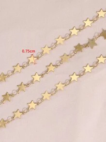 1入組星形裝飾鏈條DIY首飾配件 - 金黃色 - 查看 3