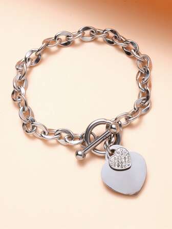 愛心掛飾OT搭扣手環