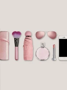 1pc Mini Capsule Umbrella, Pink Multifunction Umbrella For Outdoor - Pink - View 5