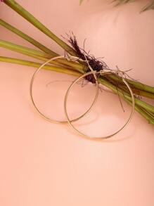 2入組極簡圓耳環 - 金色 - 查看 2