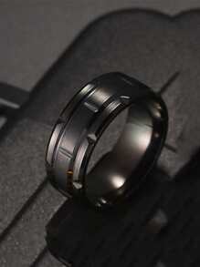 Anillo de acero inoxidable para hombre, para regalo de joyería y fiesta - Negro - Ver 2