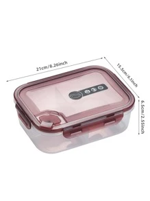 1pc Plastic Lunch Box, Portable Multi-grid Microwaveable Bento box For Office & School - White - View 7