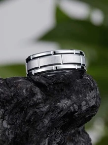 Nam Thép không gỉ Nhẫn , Đối với Đồ trang sức Qủa tặng Và Buổi tiệc - Bạc - Xem 5