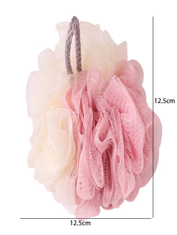 1pc Two Tone Foaming Bath Ball, Polyamide Shower Loofah For Bathroom