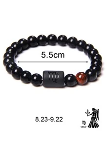 Men Scorpio Symbol Detail Beaded Bracelet - Multicolor - View 3