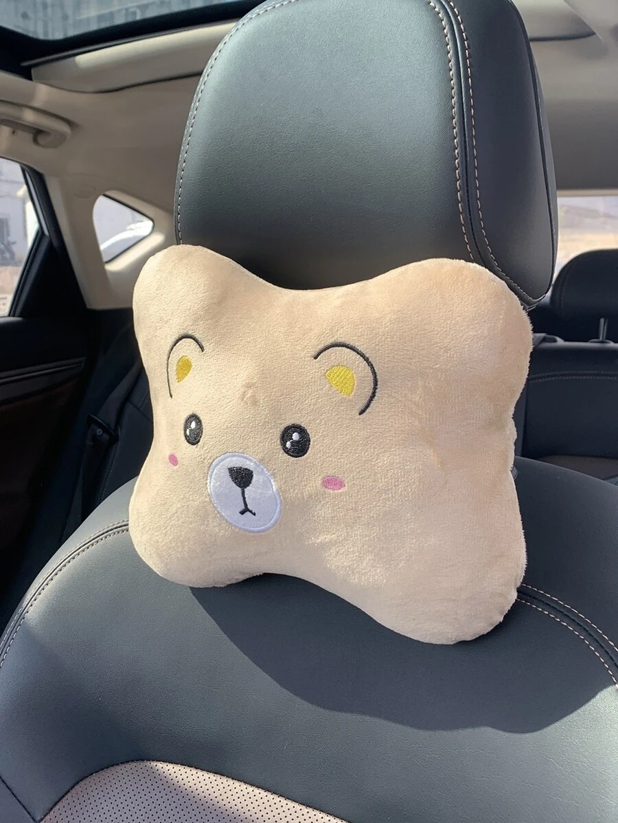 1 件卡其色汽車頸枕,通用汽車頭枕墊,腰部支撐靠背墊,四個季節 - 卡其色 - 查看 1