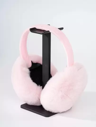 1pc Solid Fluffy Earmuffs For Autumn And Winter Halloween Winter Accessories