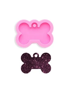 1pc Silicone Mold, Bone Design DIY Silicone Mold For DIY - Pink - View 1